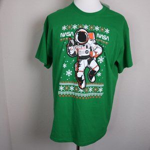 NASA Holiday Men's Unisex T-Shirt * XL * Christmas Astronaut * NEW NWT